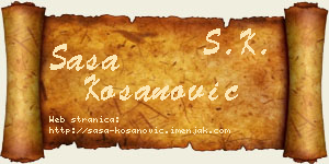 Saša Kosanović vizit kartica